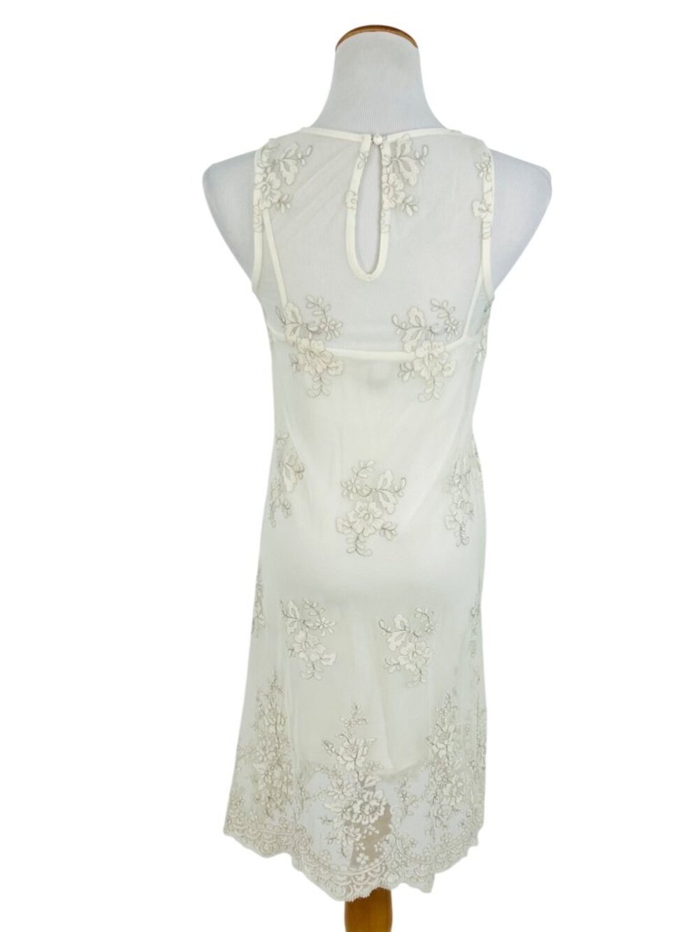 VTG Forever 21 Cream Floral  Embroidered Lace Dress S| Coquette Grunge Fairycore - Picture 7 of 11